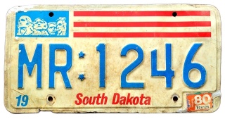 South Dakota 1980 - tablica z USA