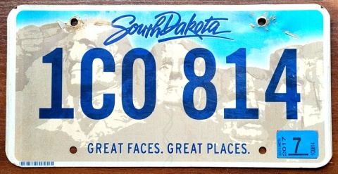 South Dakota 2017 - tablica z USA