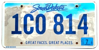South Dakota 2017 - tablica z USA