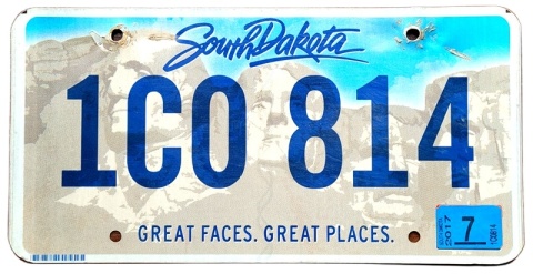 South Dakota 2017 - tablica z USA