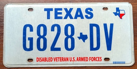 Texas - Veteran - tablica z USA