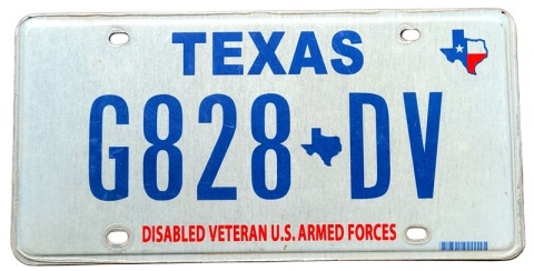 Texas - Veteran - tablica z USA