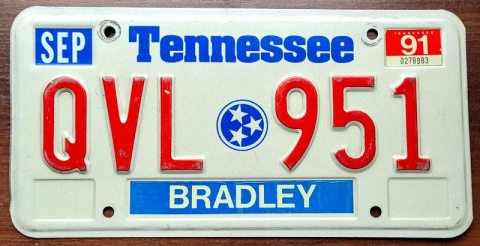 Tennessee 1991 - tablica z USA