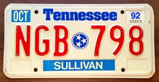 Tennessee 1992 - tablica z USA