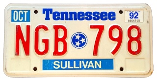 Tennessee 1992 - tablica z USA