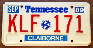Tennessee 1989 - tablica z USA