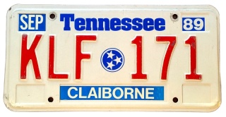 Tennessee 1989 - tablica z USA