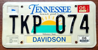 Tennessee 2006 - tablica z USA