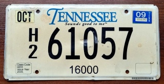 Tennessee 2009 - tablica z USA