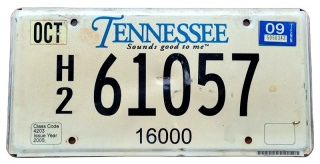 Tennessee 2009 - tablica z USA