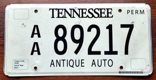 Tennessee - Antique Auto - tablica z USA