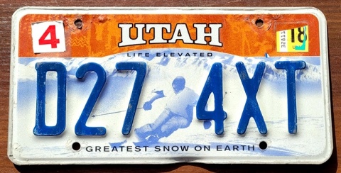 Utah 2018 - tablica z USA
