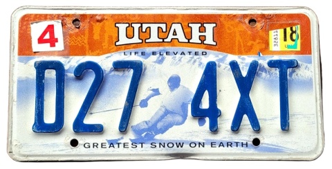 Utah 2018 - tablica z USA