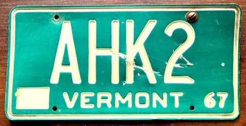 Vermont 1967 - tablica z USA