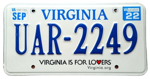 Virginia 2022 - tablica z USA