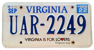 Virginia 2022 - tablica z USA
