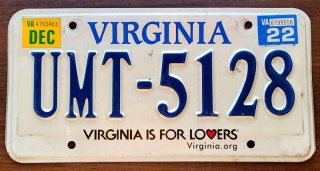 Virginia 2022 - tablica z USA