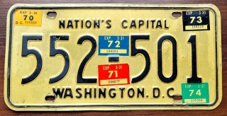 Washington DC 1970/74 - tablica z USA