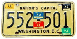 Washington DC 1970/74 - tablica z USA