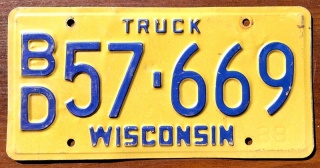 Wisconsin 1988 - tablica z USA