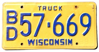 Wisconsin 1988 - tablica z USA