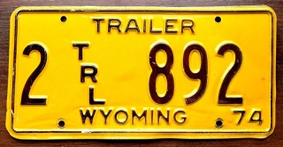 Wyoming 1974 - tablica z USA