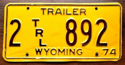 Wyoming 1974 - tablica z USA
