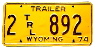 Wyoming 1974 - tablica z USA