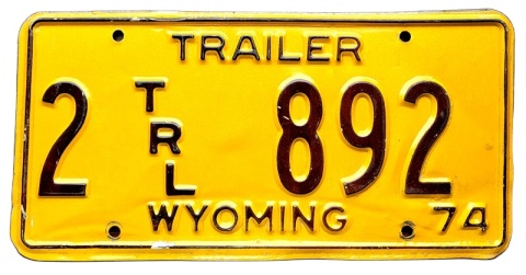 Wyoming 1974 - tablica z USA