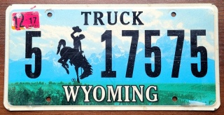 Wyoming 2017 - tablica z USA