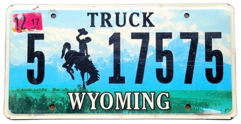 Wyoming 2017 - tablica z USA