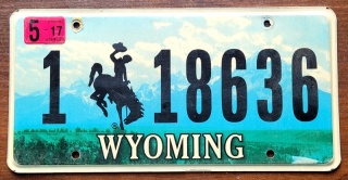 Wyoming 2017 - tablica z USA