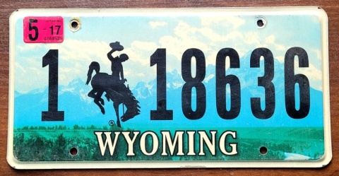 Wyoming 2017 - tablica z USA