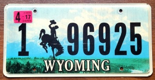 Wyoming 2017 - tablica z USA