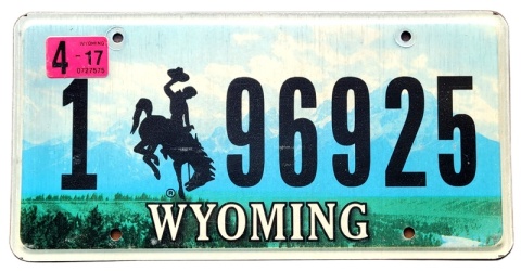 Wyoming 2017 - tablica z USA
