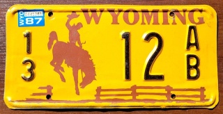 Wyoming 1987 - tablica z USA