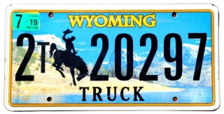 Wyoming 2019 - tablica z USA