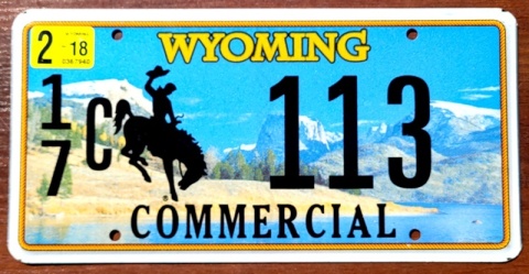 Wyoming 2018 - tablica z USA