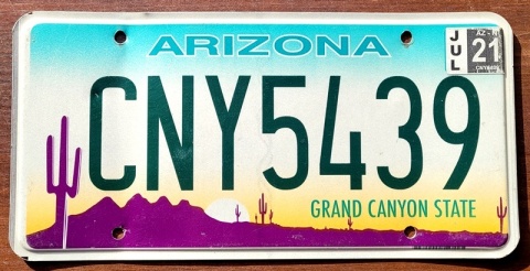 Arizona 2021 - tablica z USA