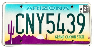 Arizona 2021 - tablica z USA