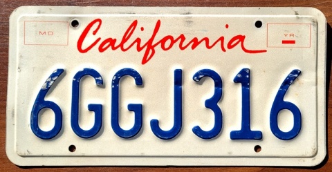 California - tablica z USA