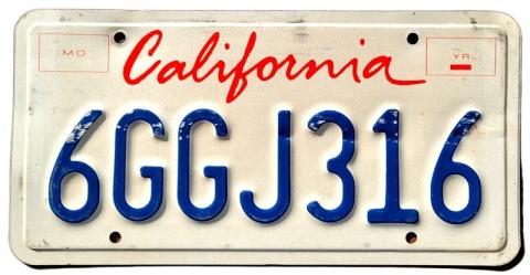 California - tablica z USA