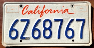 California - tablica z USA