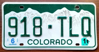 Colorado 2016 - tablica z USA