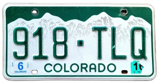 Colorado 2016 - tablica z USA
