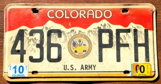 Colorado US ARMY - tablica z USA