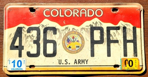 Colorado US ARMY - tablica z USA