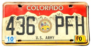 Colorado US ARMY - tablica z USA