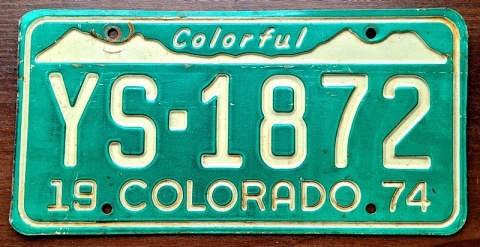 Colorado 1974 - tablica z USA