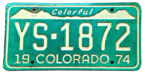 Colorado 1974 - tablica z USA